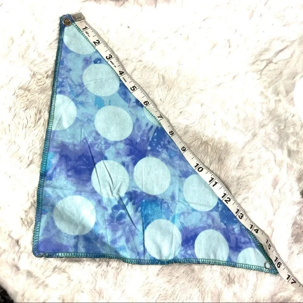 Pet bandana scarf dog tie & snap NEW blue tie dye